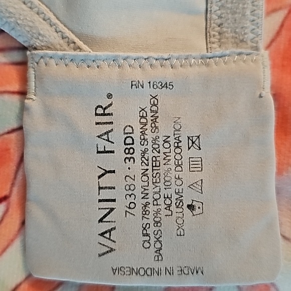 VANITY FAIR 38DD underwire t-shirt bra in light blue - Picture 5 of 5